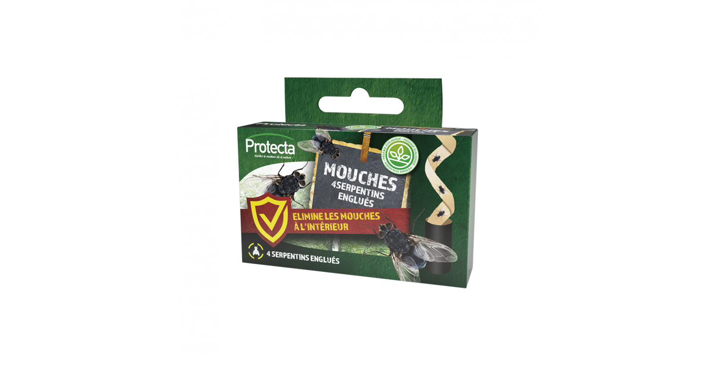 4 serpentins englués anti mouches à suspendre sans insecticide