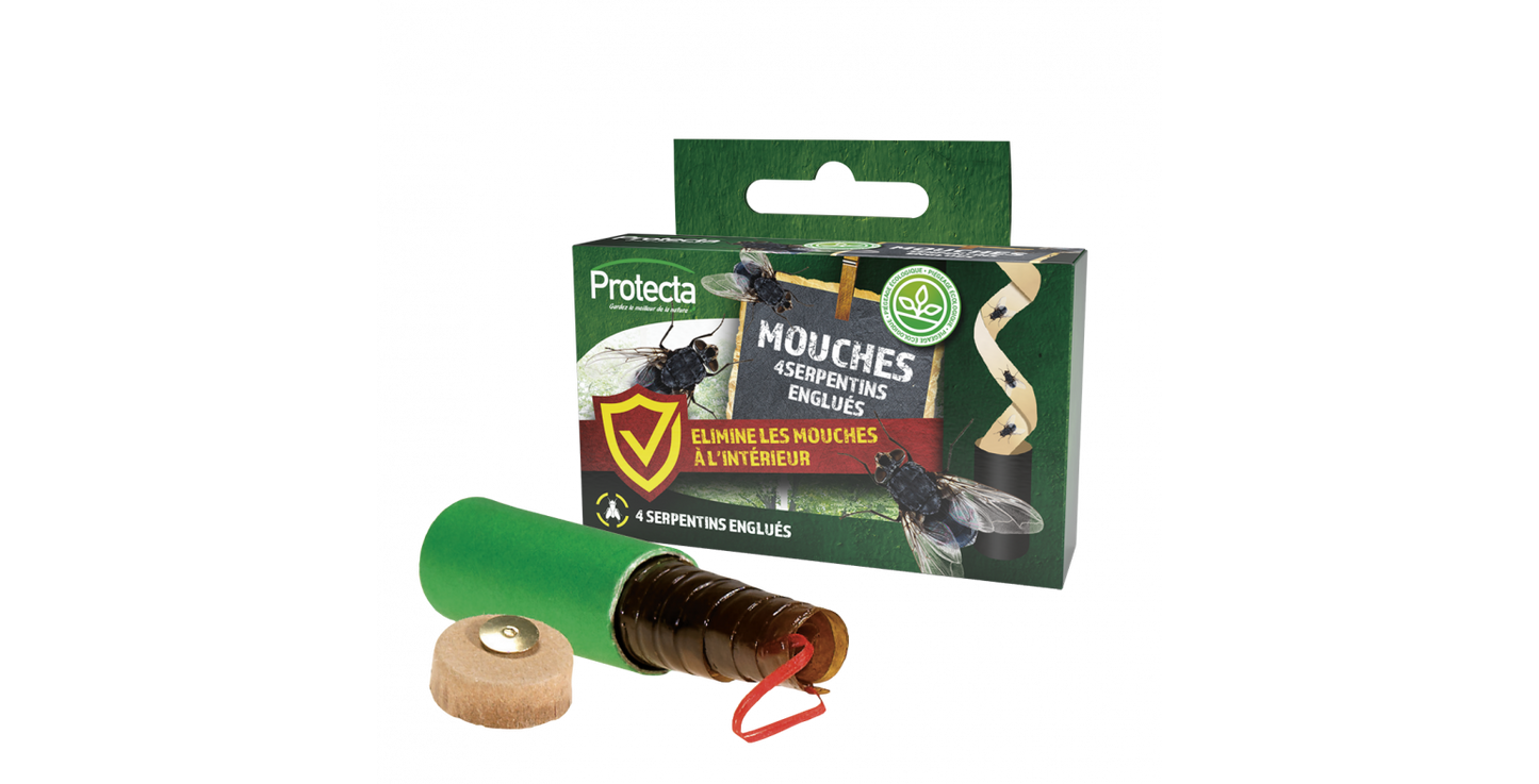 4 serpentins englués anti mouches à suspendre sans insecticide