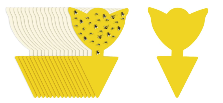10 stickers jaune ou noir collants pour insectes volants