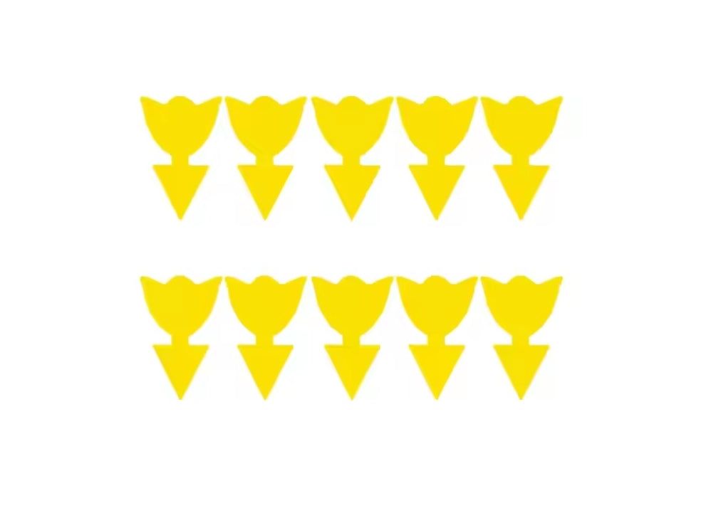 10 stickers jaune ou noir collants pour insectes volants
