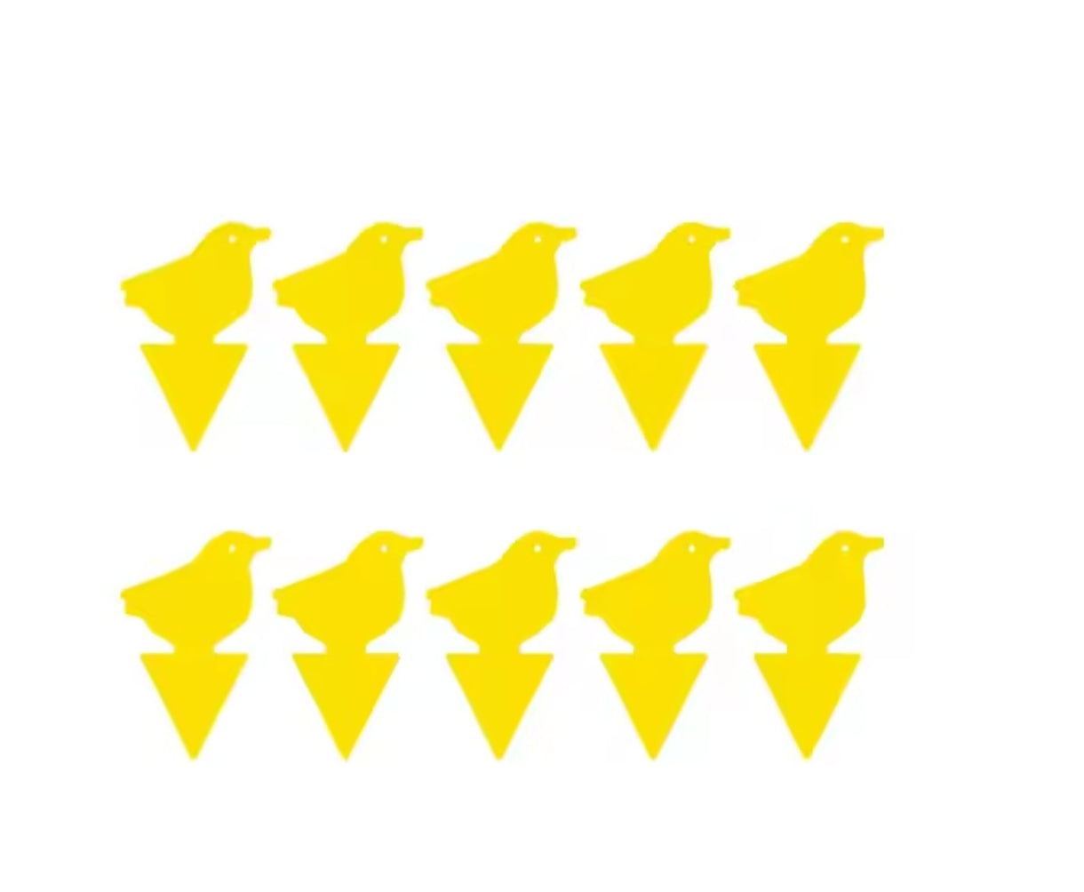 10 stickers jaune ou noir collants pour insectes volants