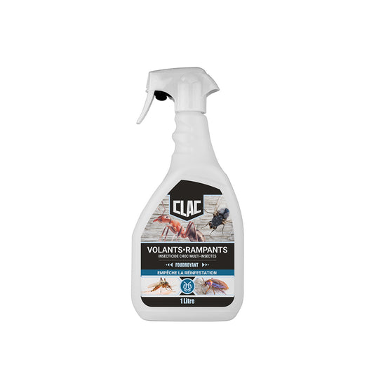Spray insecticide pour insectes volants et rampants - 1 litre prêt à l'emploi