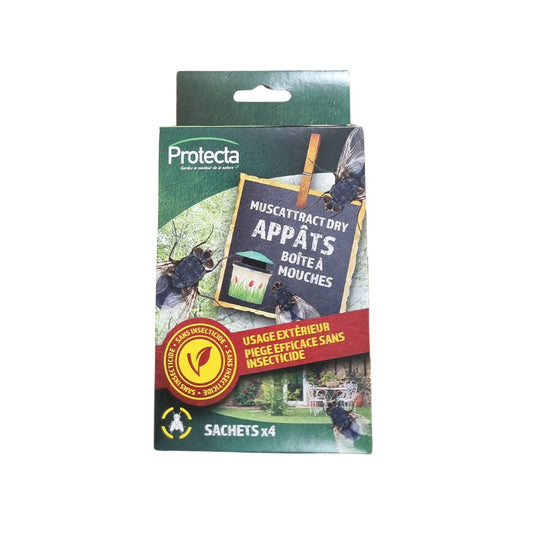 4 sachets d'appâts pour recharge boîte à mouches réutilisable