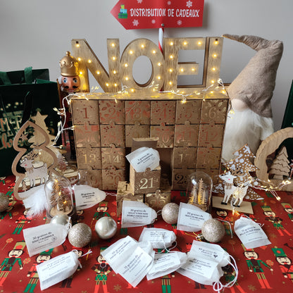 Calendrier de l’avent pour amoureux du jardin 24 variétés de graines de légumes, fleurs et aromatiques à semer.