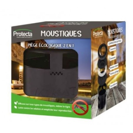 Piège à moustiques larves et adultes sans produits chimiques - Réutilisable (2 anneaux collants inclus)